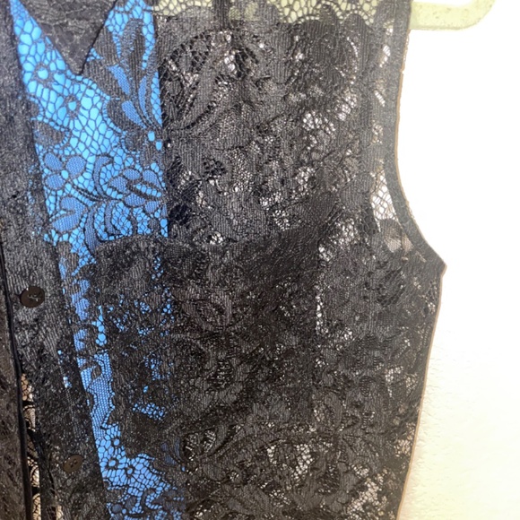 BALENCIAGA Paris Black Lace Sleeveless Button Top Size IT40/M - Picture 5 of 9